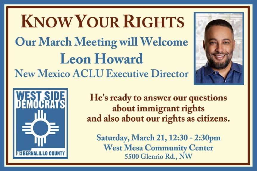 WSD Immigration Meeting Know Your Rights Graphic